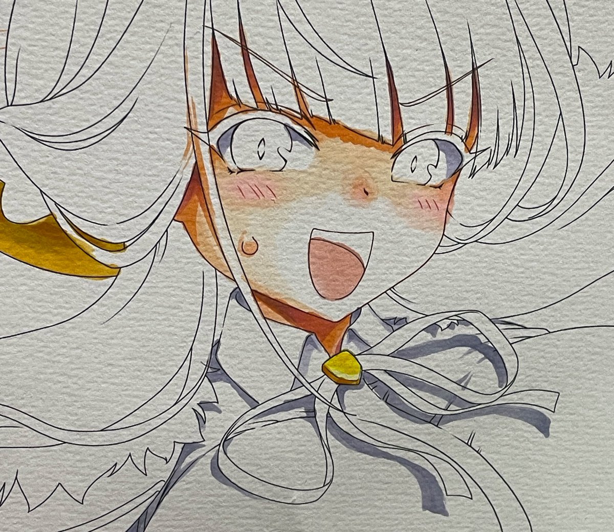 複製色紙の原画メイキング
まずは白目と肌から