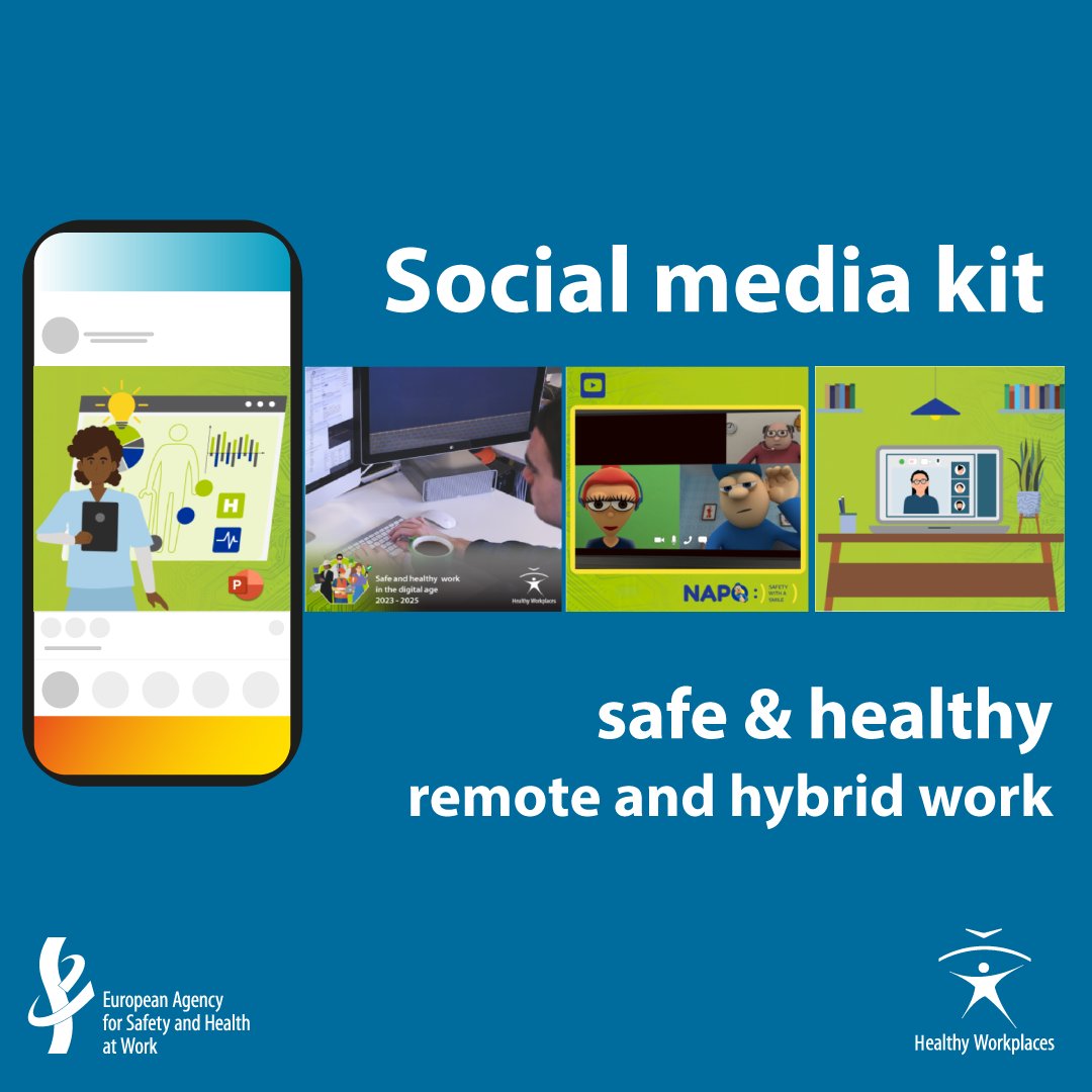 EU_OSHA's tweet image. The safety and health of #RemoteWorkers should not be overlooked. 🏠

Take action to promote #OSH best practices today! 
Use our social media kit to craft your messages. 📲

healthy-workplaces.osha.europa.eu/en/tools-and-p…