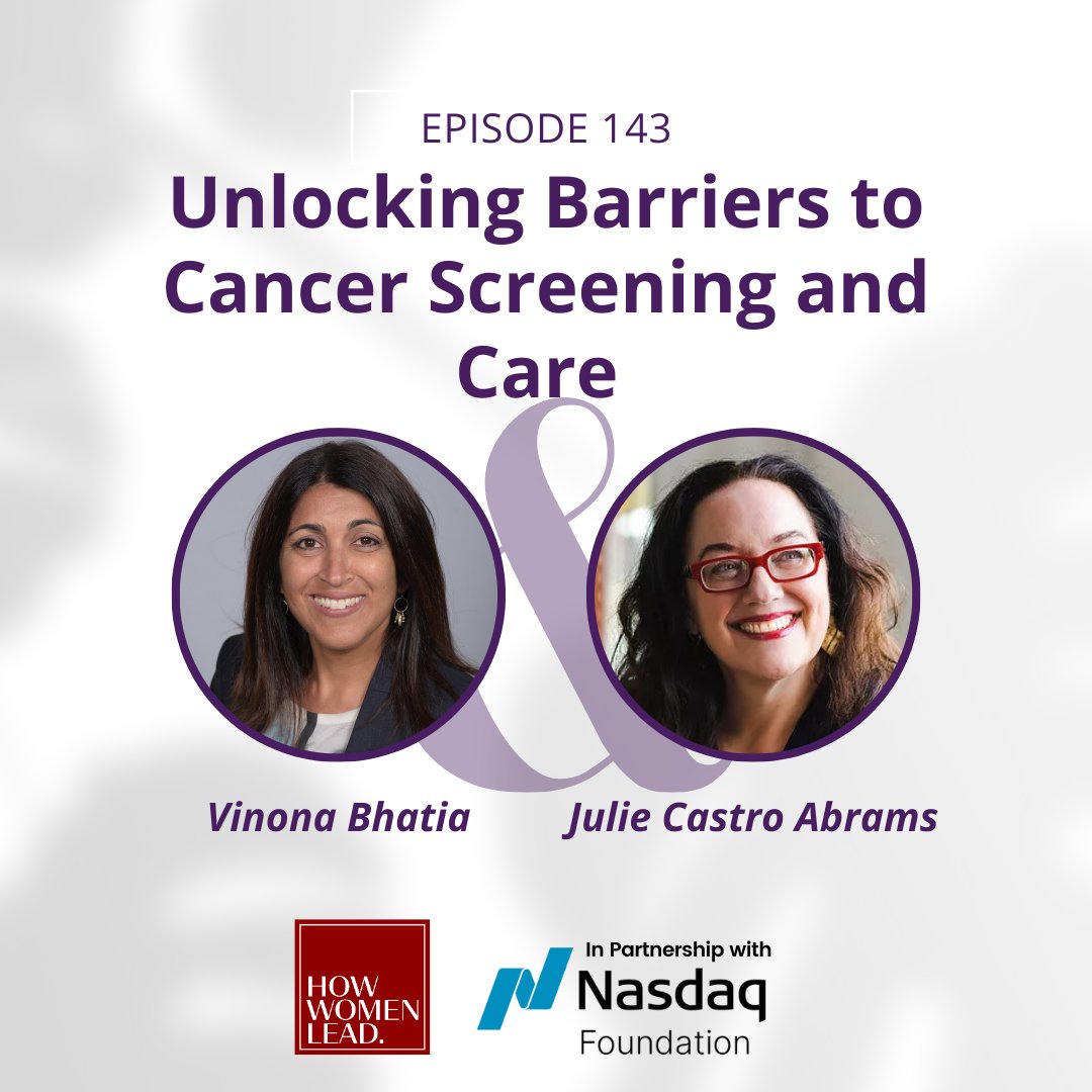 🎧 New #podcast episode... Unlocking Barriers to Cancer Screening and Care with Vinona Bhatia on How Women Inspire: Invest, Lead, Give howwomenlead.com/post/unlocking…