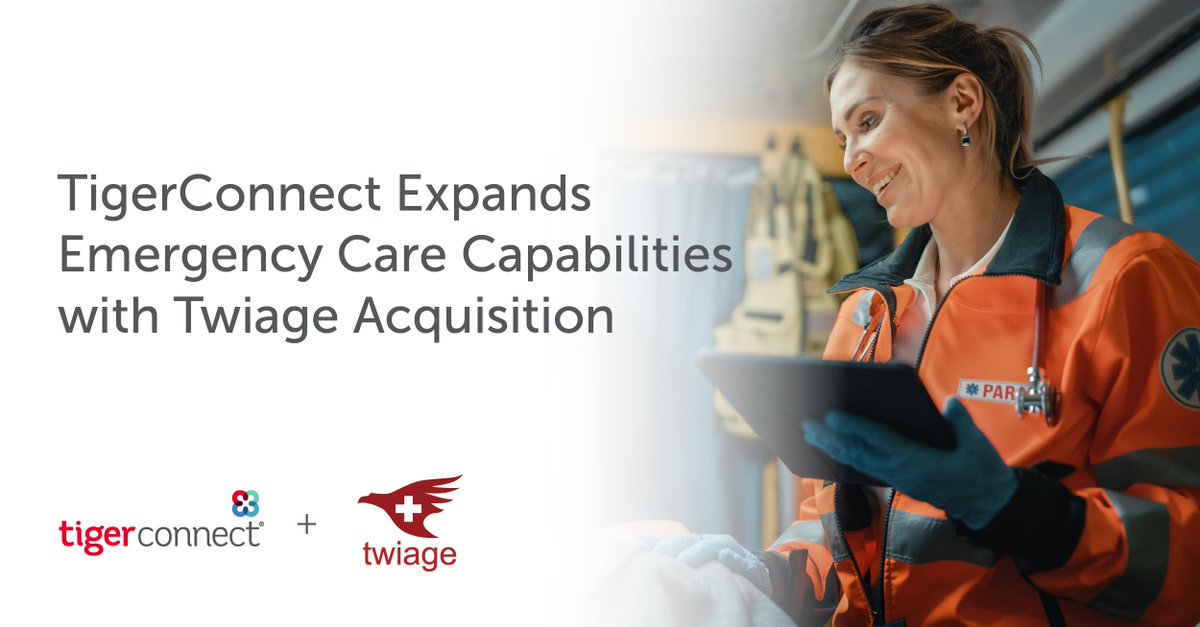 Exciting news! <a href="/TwiageMed/">Twiage</a> has been acquired by <a href="/TigerConnect/">TigerConnect</a>. Together, we will continue to enhance #EemergencyCommunication and streamline care from the field to #hospitals, for more efficient healthcare delivery! bit.ly/3CLzpmg
#HealthcareInnovation #Prehospital #EMS