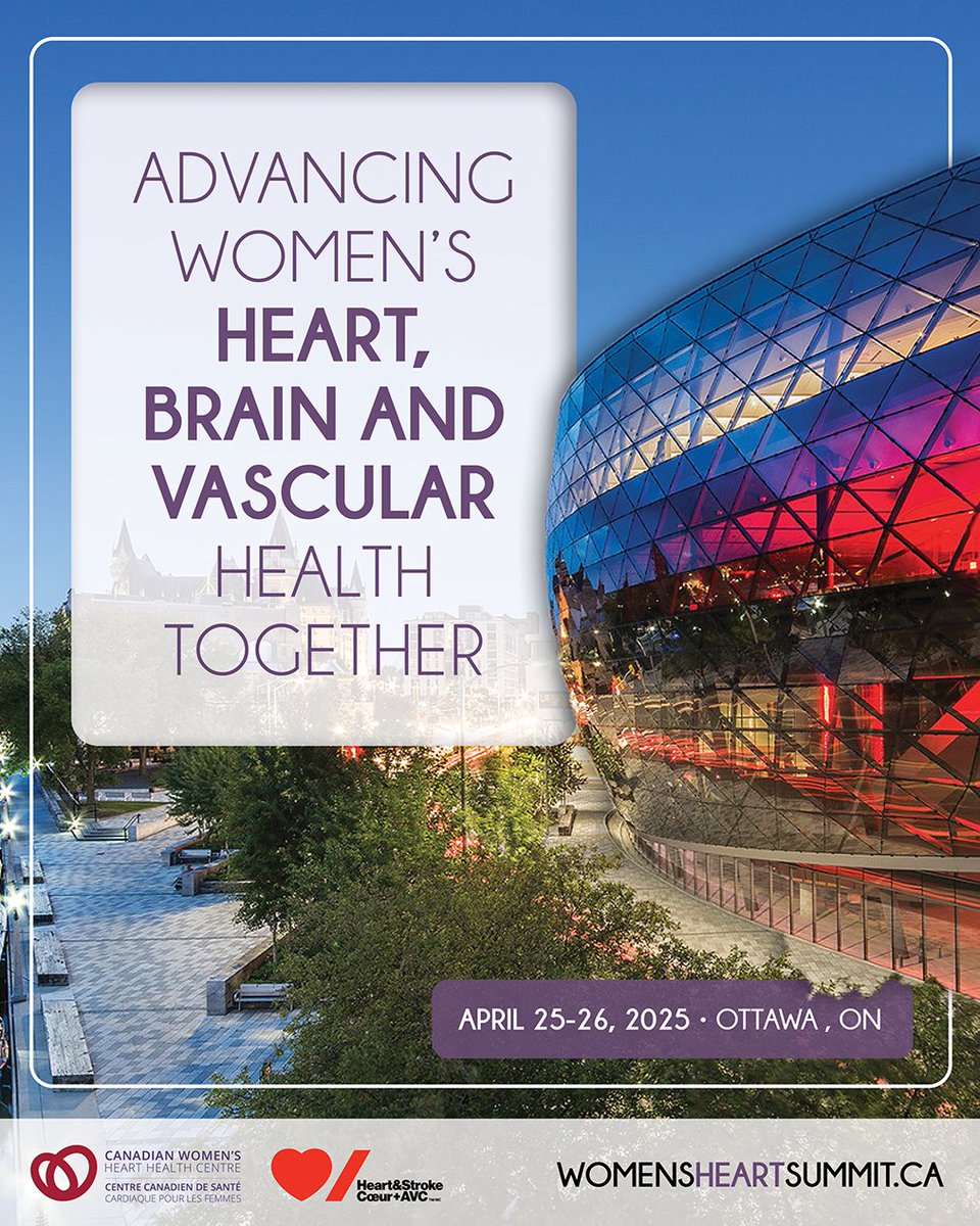 The 5th Canadian Women's Heart Health Summit is coming to #Ottawa on April 25-26, 2025!  

📈 Improve patient care: Gain insights into #innovative care models, #AI in healthcare, and emerging #diagnostic approaches. 🫀🧠🩸

🖥️Register today! WomensHeartSummit.ca

#CWHHS2025
