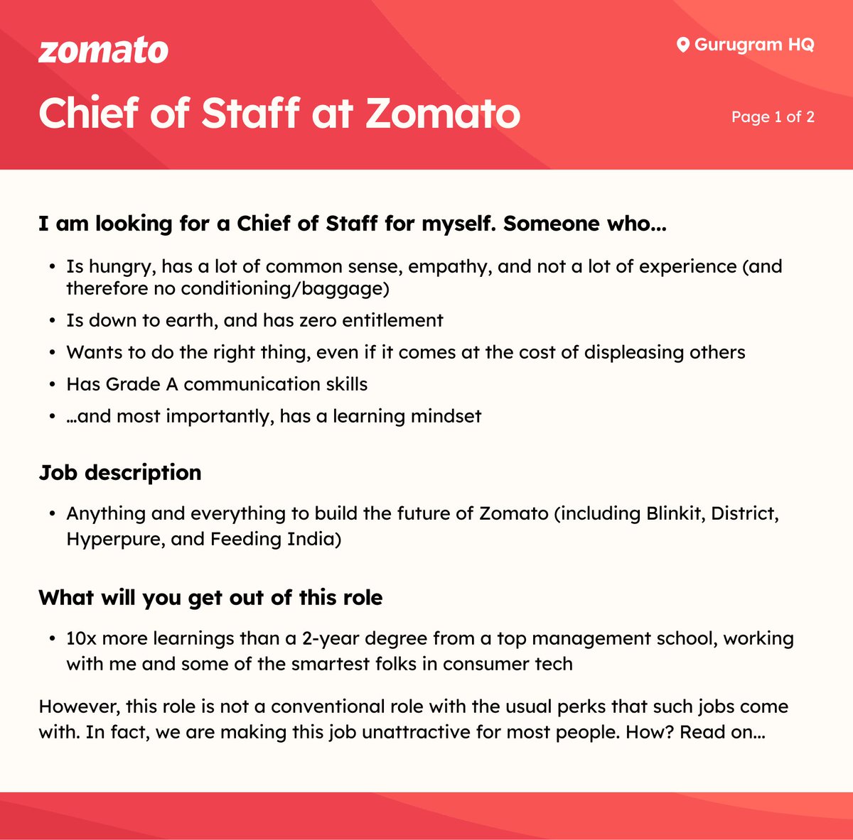 sidd_sharma01's tweet photo. Lovely Job - One has to pay 20 Lac from his / her own pocket the first year!!!
They call it learning!!! Can all the newly turned #PakodaSellers also distribute free #Pakodas as a part of their learning curve!!!
#ZomatoJob #Zomato #PayForBeingEmployeed #YouPayForTheEmployment #20Lac #20LacZomatoJob