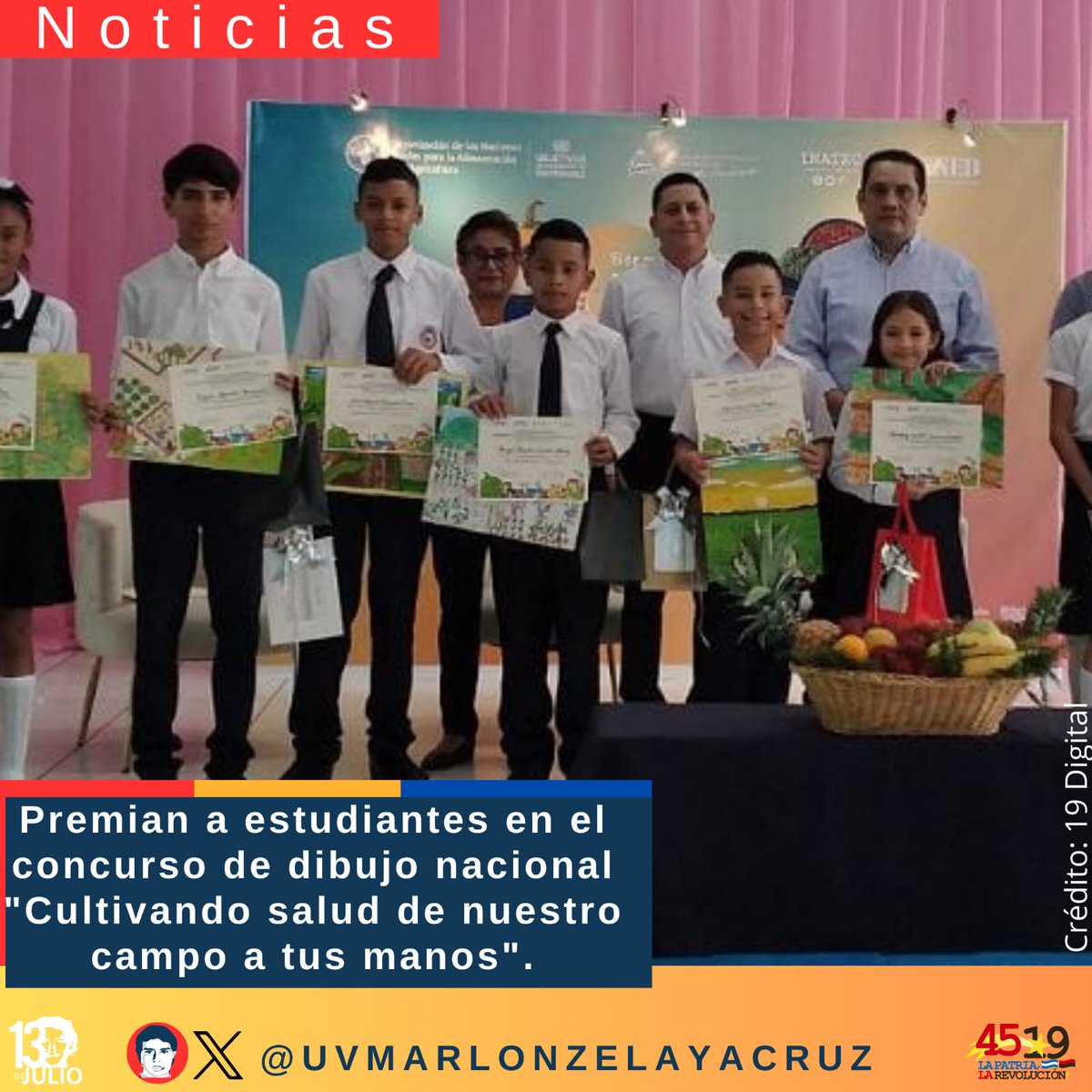Premiación a estudiantes que participaron en concurso de pintura con temática medioambiental 
#4519LaPatriaLaRevolución
#SomosUNAN
#SoyCSM