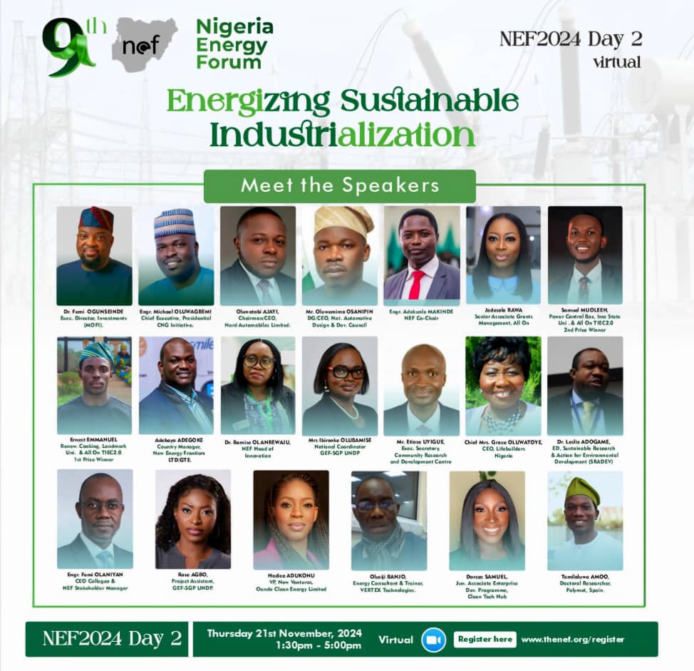 Top 3 winners of the Africa Energy Innovation Challenge will be awarded, with GEF-SGP UNDP as Principal Sponsor. 
Agenda is available online at: thenef.org/nef2024-draft-…
Complimentary Registration is now open at: thenef.org/shop/?add-to-c…