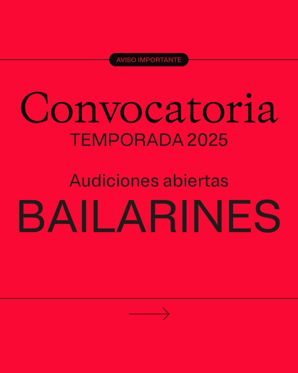 ggrieco12's tweet photo. AUDICIONES ABIERTAS PARA BAILARINES: TEMPORADA 2025 📣 El Teatro Colón convoca a bailarines y bailarinas profesionales para su Temporada 2025.
🚨Inscribite hasta el domingo 15 de diciembre inclusive. Encontrá los requisitos y más información en https://t.co/ywnSUNpevD https://t.co/cjc7GVHJl5