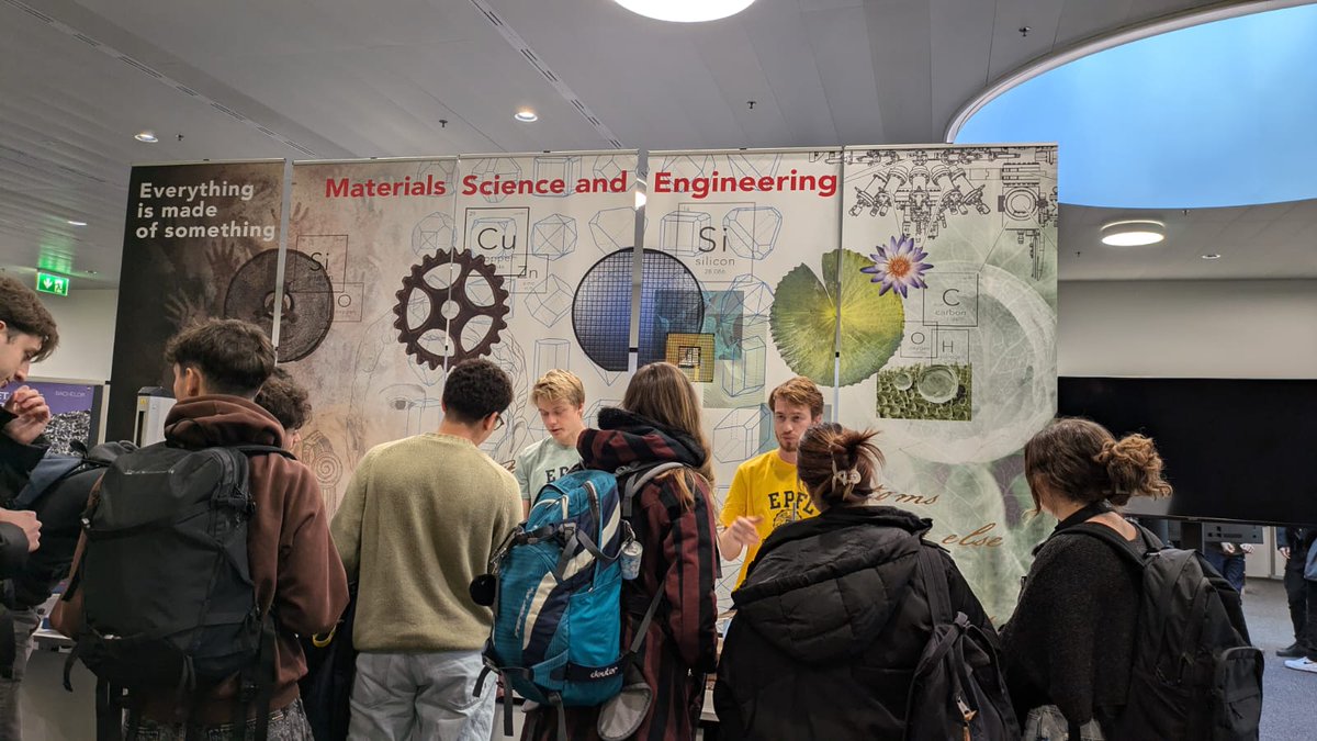 Materials_EPFL's tweet image. Information Days for high school students begin with section presentations. The MX Section is presented by its director, Prof. Fabien Sorin, Master students and an alumni. Come and visit the Materials Science and Engineering Section's booth at the @SwissTech_EPFL.