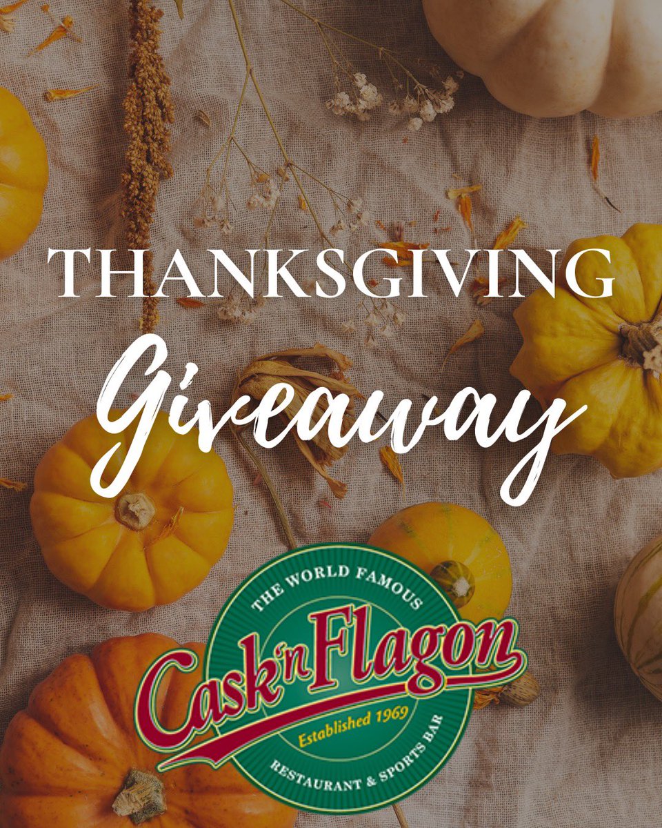🦃🍂THANKSGIVING GIVEAWAY! 🍂🦃
Winner will receive a $100 gift card to Cask 'N Flagon! 
To enter:
1. Follow us on Instagram and like this post, link in bio. 
2. Tag your friends in the comments (each extra tag = an extra entry)!
The giveaway ends on Thanksgiving Day!
Good luck!