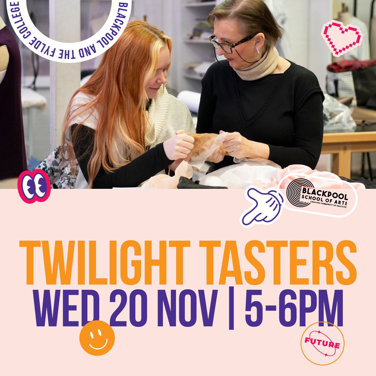 TWILIGHT TASTER EVENT TONIGHT!

We will not be running the following tasters:
- Brickwork
- Plastering
- Media, Film &amp; TV
- Business

All other tasters will be going ahead and still have spaces! No need to book, you can just turn up (just make sure you to to the correct campus!