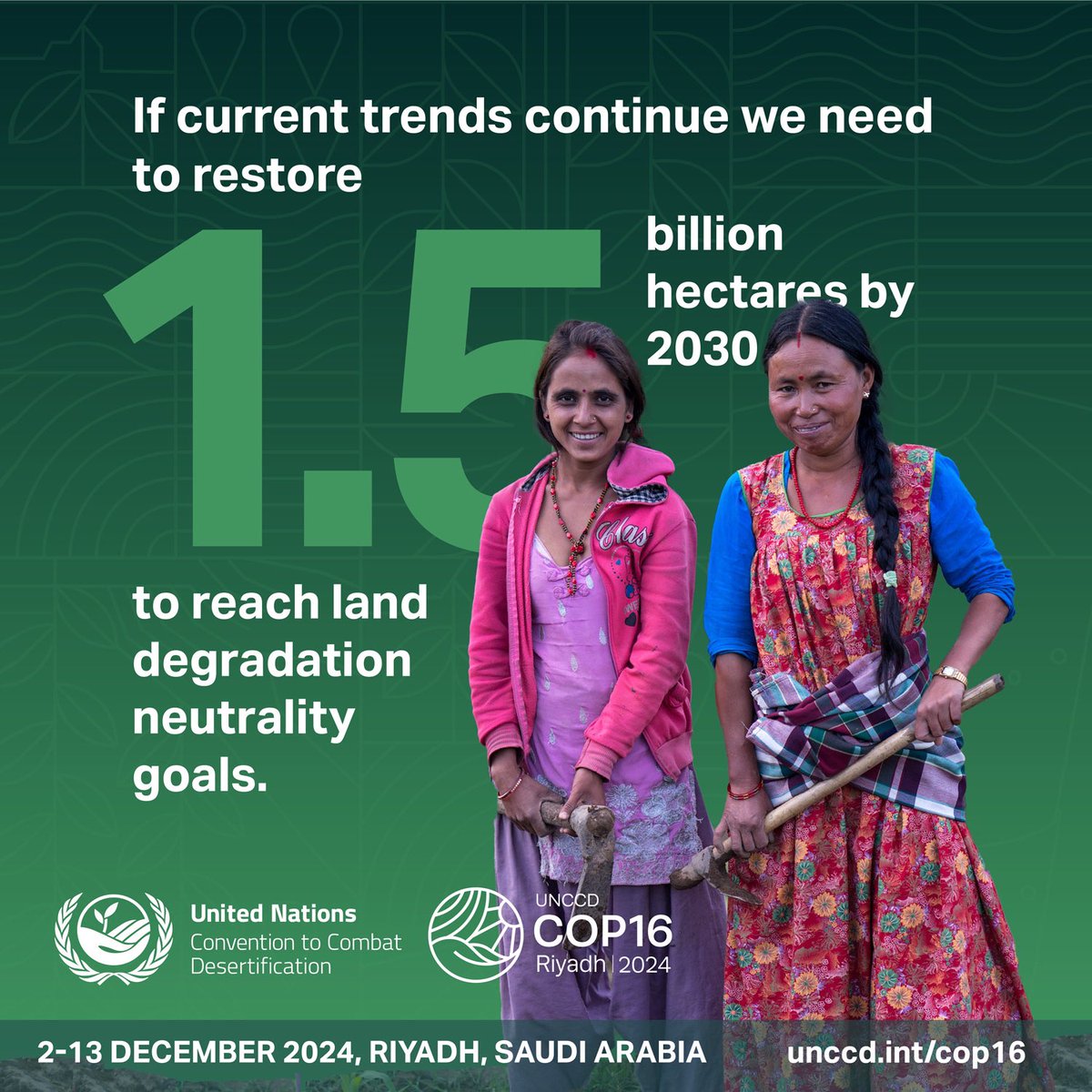 The Riyadh #COP16 will be the largest-ever meeting of <a href="/UNCCD/">UN Land and Drought</a>, one of the three major environmental treaties known as the Rio Conventions, alongside #climatechange and #biodiversity.
<a href="/AmbitionLoop/">Ambition Loop</a> <a href="/gmunozabogabir/">GonzaloMunozAbogabir</a>