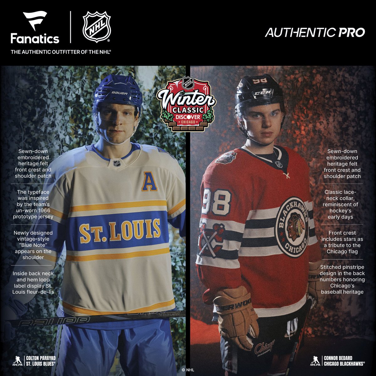 The NHL has formally released the sweaters for the upcoming Winter Classic at Wrigley Field.