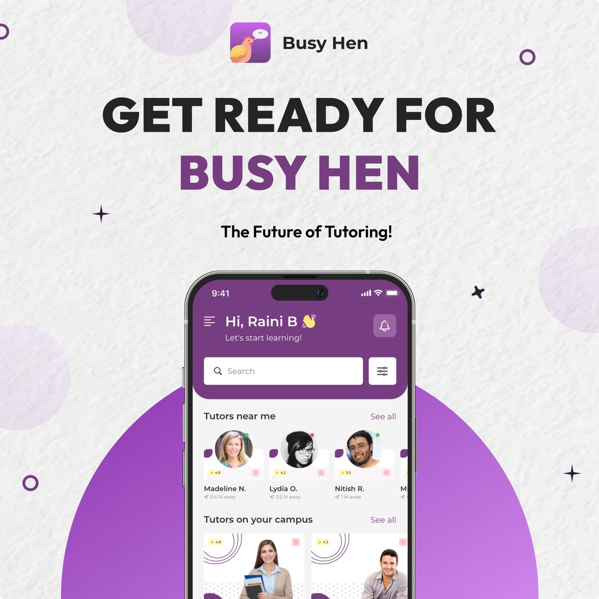 BusyHen36691's tweet image. We’re thrilled to announce Busy Hen  the app designed to connect students and tutors effortlessly. Exciting features and easy connections await! Launching soon. #BusyHenApp #StayTuned #OnlineLearning