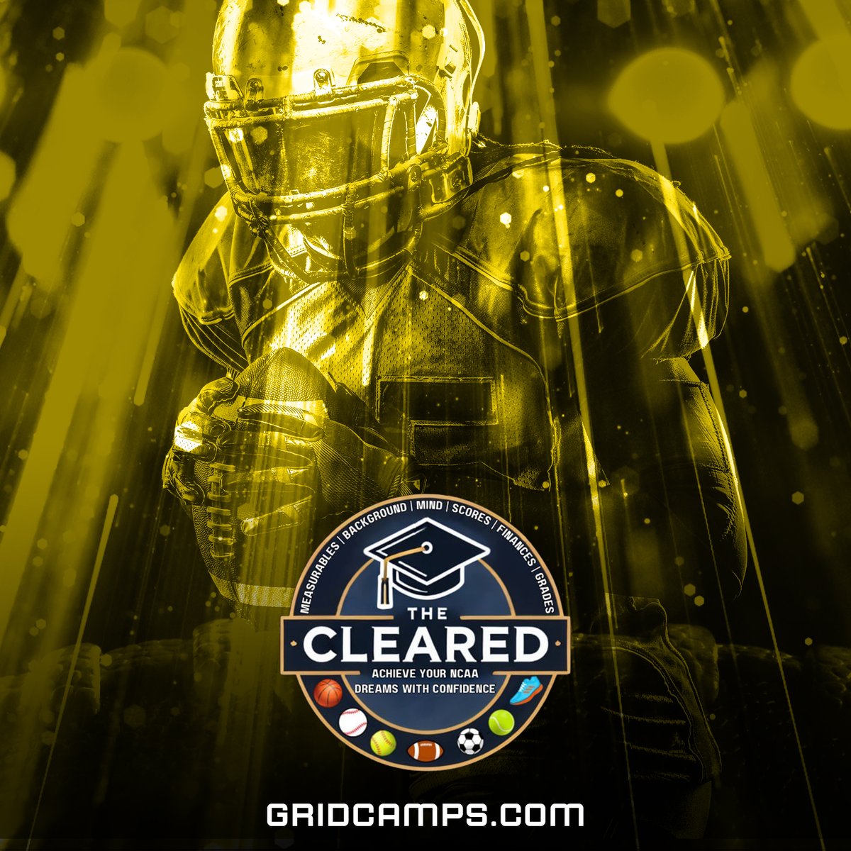 ATTENTION High School Athletes!! 

- How will college coaches find me?
- How do I market myself?
- How do I get NCAA clear?
- GRADES MATTER! SCHOOLS can help!

Check out SCHOOLS' CLEARED program schoolstestprep.com AND register your athletic profile at gridcamps.com