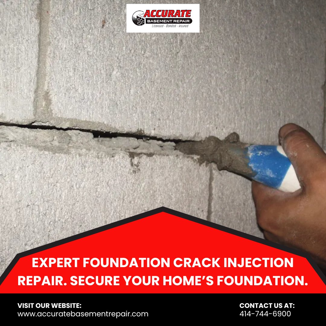 Accu_Basement's tweet photo. Fix foundation cracks before they lead to costly damage. Our crack injection repair service restores your home's stability. 

Learn more: https://t.co/WXCpfUKRfg 
#CrackRepair #FoundationStability #BasementRepair https://t.co/VlCnGfNIpz