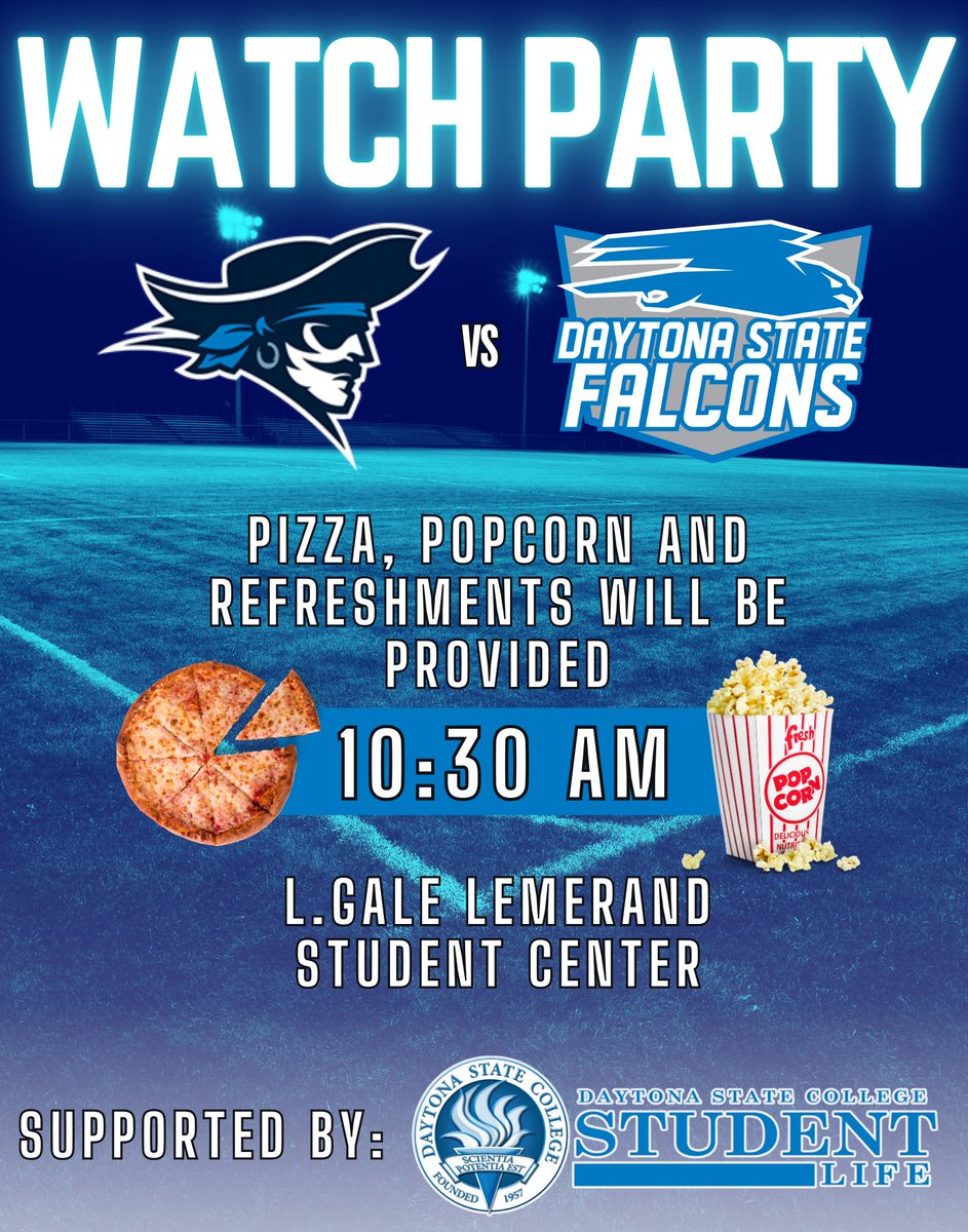 DSC_StudentLife's tweet photo. We will be hosting a watch party Thursday starting at 10:30 a.m. in the Lemerand Student Center, when the Falcons take on #1 ranked Iowa Western Reivers in the semifinal match. The game starts at 11 a.m. https://t.co/yutDjcvjPi