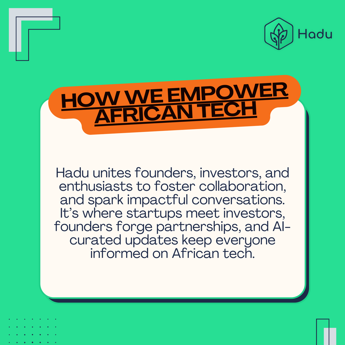 HaduApp's tweet photo. Ever wondered why the #HaduApp was created? Swipe to uncover our story and the mission that drives us forward. 

#BehindHadu #AfricaTech https://t.co/h4H5BA5Ml2