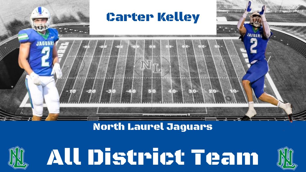 Congratulations to Carter Kelley (class of ‘26) on making All District Team!

🔵 634 Receiving Yards 
🟢 28 Receptions
🔵 22.6 Yards Per Reception
🟢 6 TDs