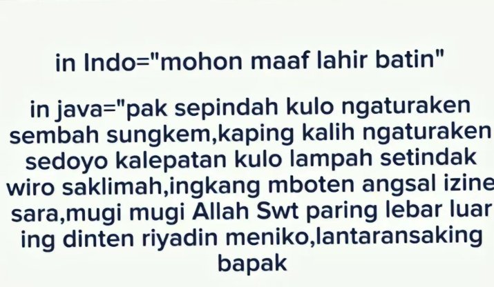 akhirnya gua tau apa yg diucapin orang2 yg lagi sungkem pas idul fitri 😌