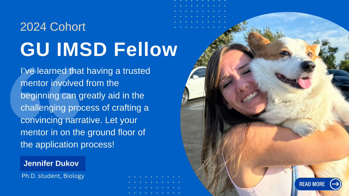 Georgetown Biomedical Graduate Education (@georgetownbge) on Twitter photo 2024 IMSD Fellow and Ph.D. student in Biology (<a href="/GUBiology/">Biology @ Georgetown</a>), Jennifer Dukov, reflects on her unique journey in science and how her experiences have shaped her approach to research. 🔗Read her story: biomedicalprograms.georgetown.edu/student-profil… 2024 IMSD Fellow and Ph.D. student in Biology (<a href="/GUBiology/">Biology @ Georgetown</a>), Jennifer Dukov, reflects on her unique journey in science and how her experiences have shaped her approach to research. 🔗Read her story: biomedicalprograms.georgetown.edu/student-profil…
