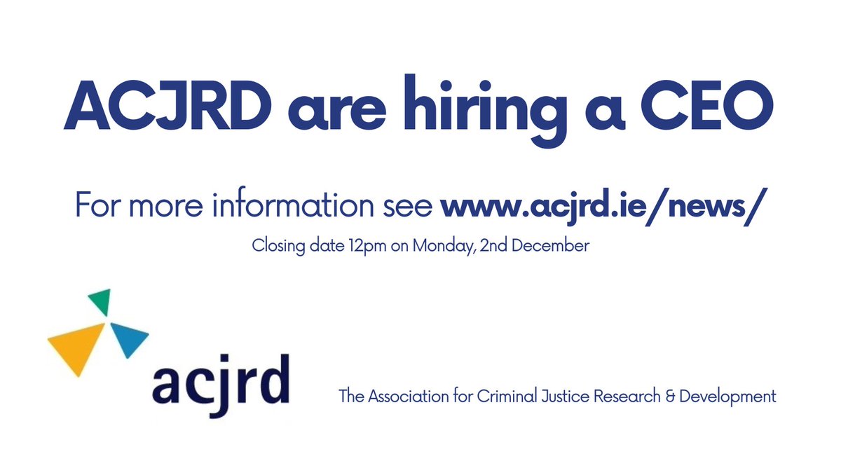 Acjrd_ie's tweet image. ACJRD are hiring a CEO (part-time), see acjrd.ie/news for details