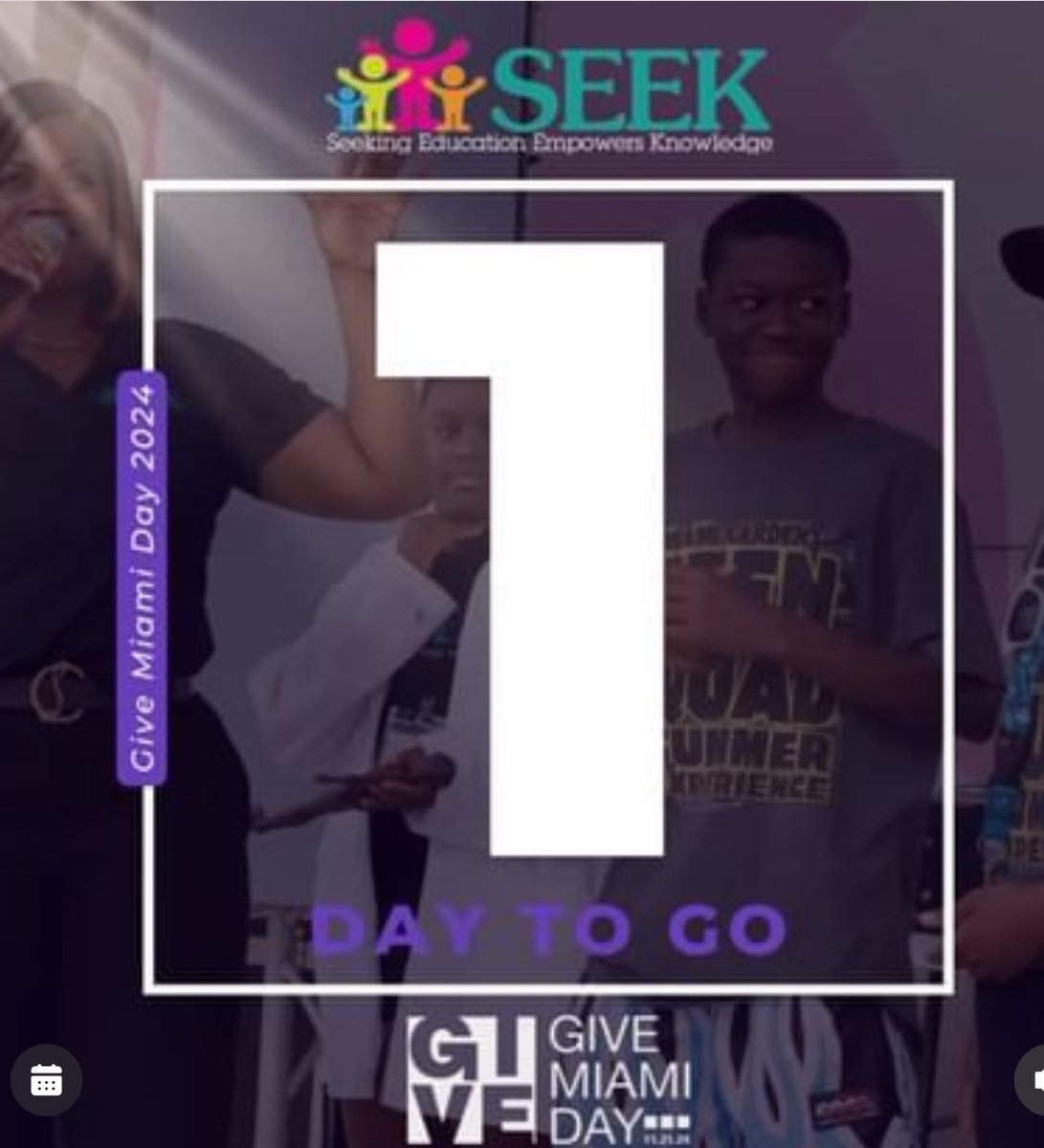 🌟 Give Miami Day is just around the corner!🌟

In just one day, we have the incredible opportunity to come together and raise $50,000 for our exciting new partnerships with 3 new schools!

givemiamiday.org/organization/S…)
