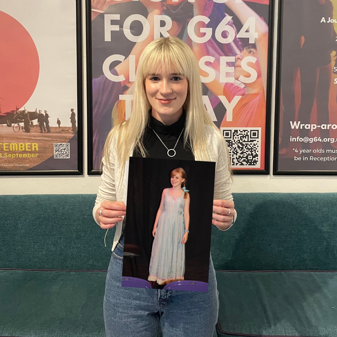 You may recognise this Alumni face if you come to G64 on a Saturday or a Thursday! It's Flo! 

Flo was a G64 member from 4 years old! She is now an actor, and had her first professional role at Theatre503 and works at Group 64 as one of our Drama Leaders! 

We 💜 Flo!