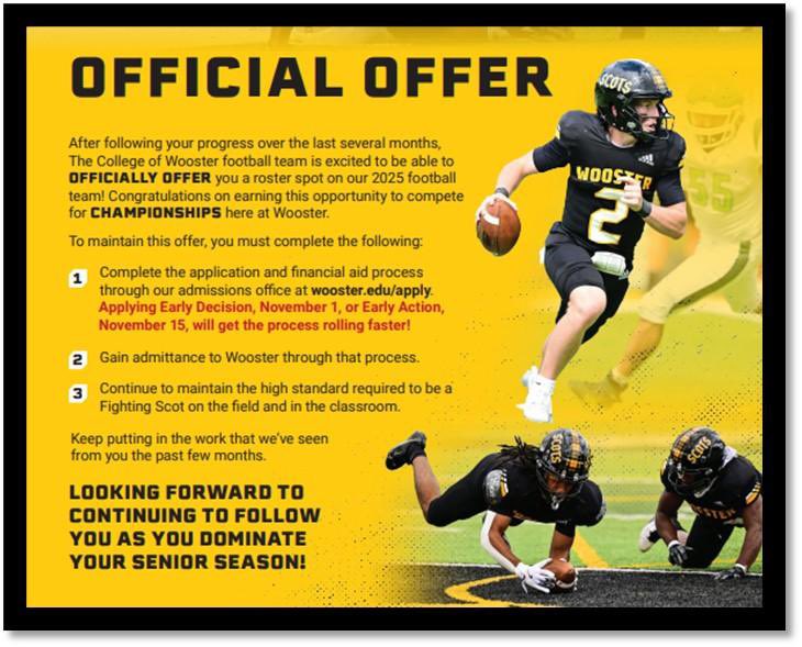 blessed to receive an offer from The College Of Wooster!  <a href="/CoachZachDennis/">Zach Dennis</a> <a href="/ASCENSION_AM/">Michael Robinson</a> <a href="/Coach_Barber3/">Jared Barber</a> <a href="/TXPrivateFBGuy/">Texas Private School Football</a>