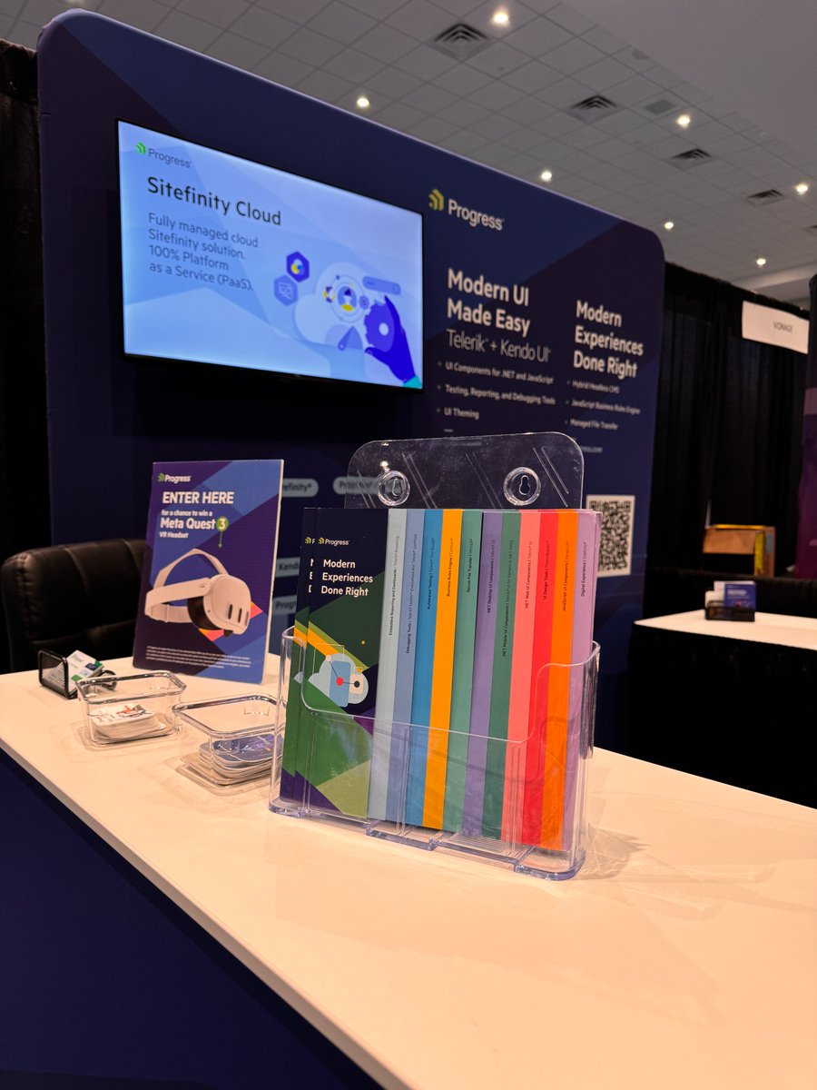 samidip's tweet image. At #VSLive Orlando?
Come see us at the @ProgressSW booth.
We talk tech. Got #Telerik &amp; #KendoUI swag.
And raffling off a Meta Quest this afternoon!