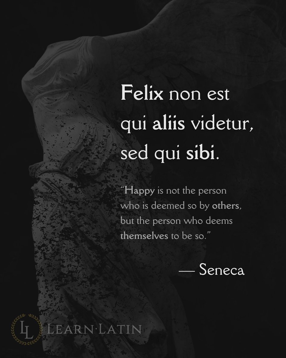 Seneca's timeless wisdom:

🇻🇦 Felix non est qui aliis videtur, sed qui sibi.

“Happy is not the person who is deemed so by others, but the person who deems themselves to be so.”