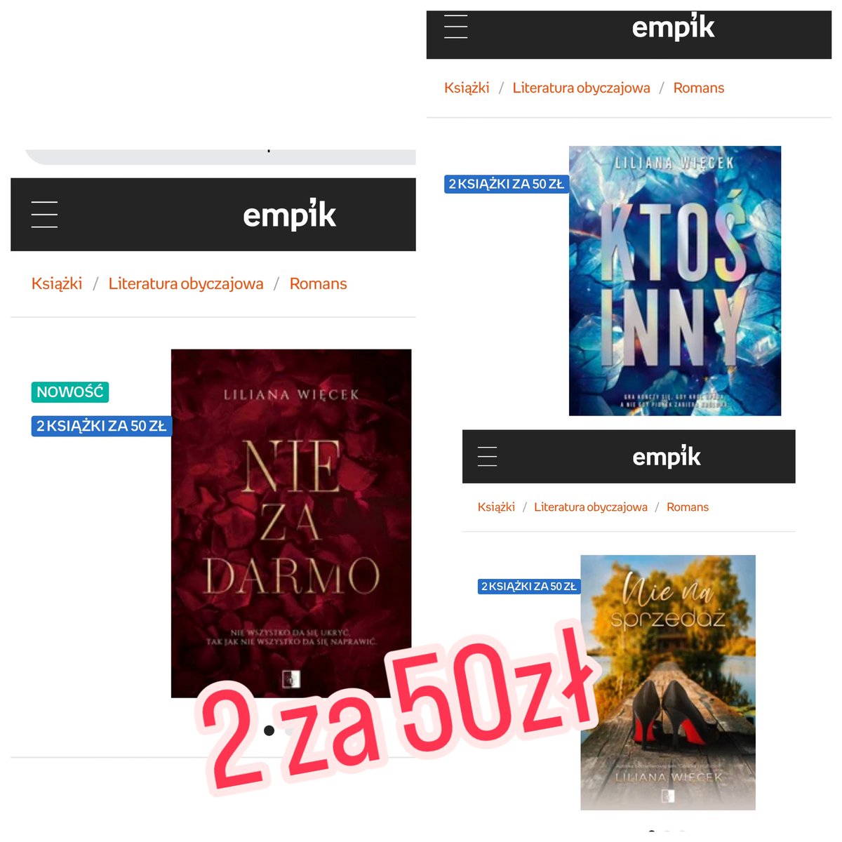 LilianaWiecek's tweet photo. Uprzejmie donoszę, że na #empikcom mają fajną promkę https://t.co/Ip4UXPgksf na Dżina 😈
Grzech czytać, ale też grzech nie skorzystać 🔥
#TwitteroweKsiazkary #promo https://t.co/WXbaAEBxju