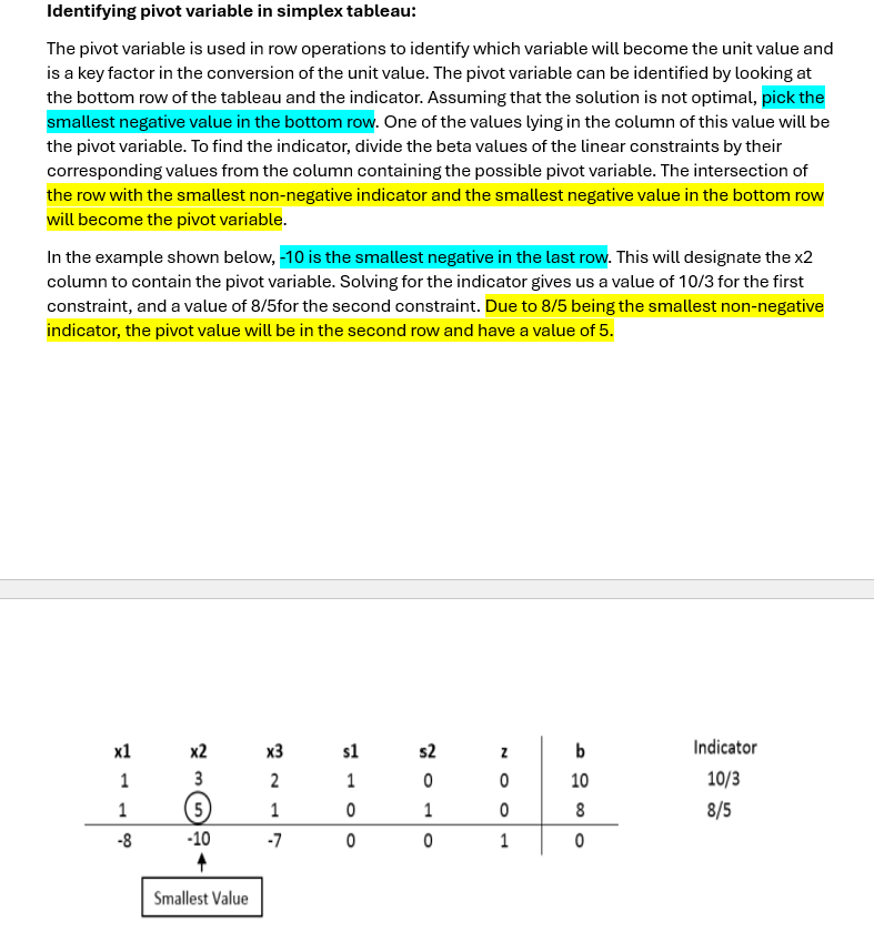energydata1234's tweet image. Day 3:
Learnt about the procedure to identify the pivot variable in the simplex tableau
#100DaysofCode #operationsresearch #linearprogramming