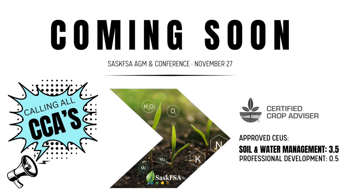 SaskFSA's tweet image. 📝 CEU Credits . Water MANAGEMENT

Agenda HERE: bit.ly/3CLzjLo
Register HERE:  bit.ly/3YCoeVB

#BestWhenManaged