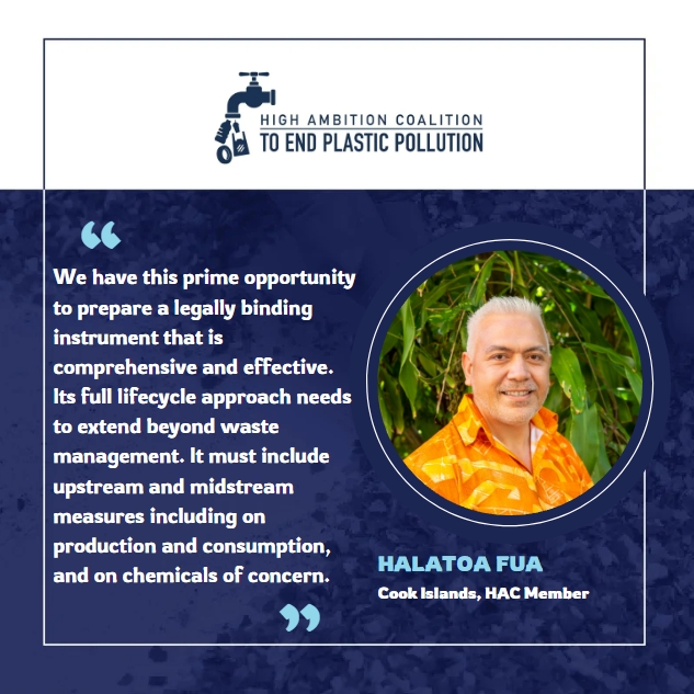 Voices from our members on the road to #INC5 in Busan: Halatoa Fua from HAC member Cook Islands on the upcoming final round of negotiations for an ambitious global #plasticstreaty.