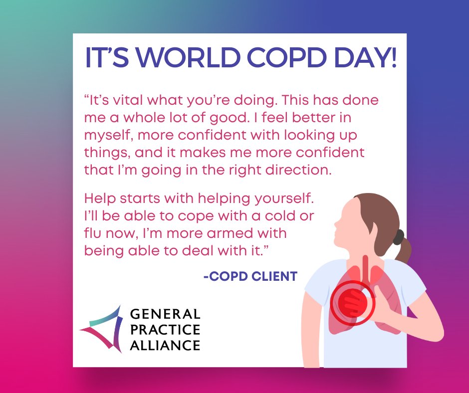 Today marks #WorldCOPDDay! Our Health &amp; Wellbeing Coaches within our #PersonalisedCare Team developed a project that aims to help those with #COPD access the necessary services to manage their condition, particularly focusing on people facing #healthinequalities.

#GPA