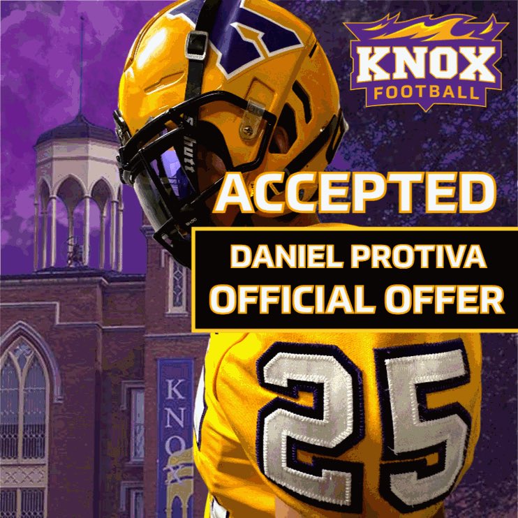 Daniel Protiva (@protivadanny) on Twitter photo I am very grateful and blessed to receive an offer from Knox College! Thank you <a href="/CoachDoughtyp/">Peyton Doughty</a> I am very grateful and blessed to receive an offer from Knox College! Thank you <a href="/CoachDoughtyp/">Peyton Doughty</a>
