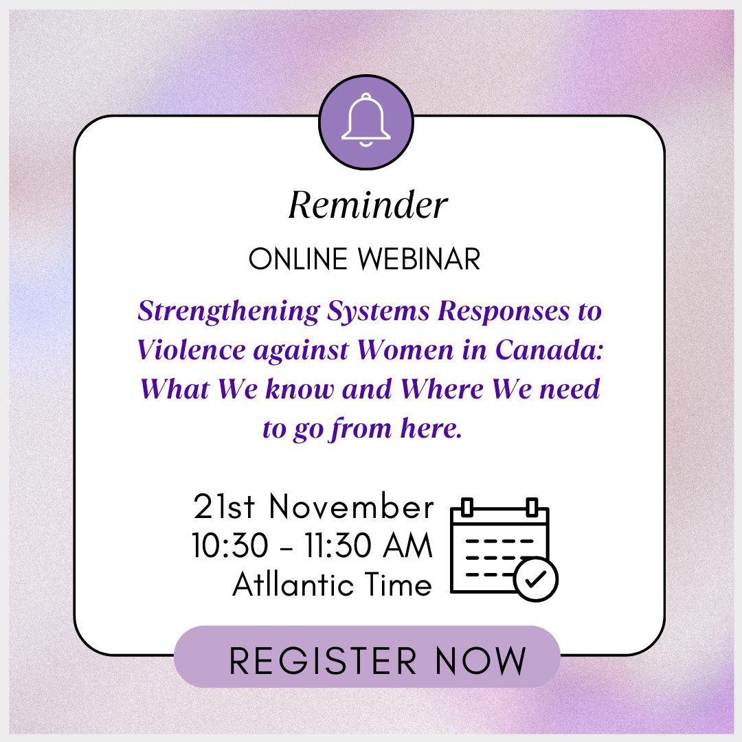 Join us in tomorrow, Nov 21, for an impactful session in our Family Violence Month webinar series! This week: Strengthening Systems Responses to Violence Against Women in Canada. Link: ow.ly/oYaE50U7Rve
#FamilyViolenceMonth #MMFC #EndViolence