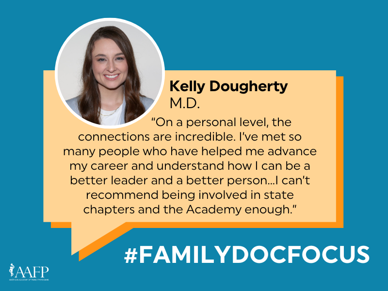 AAFP (@aafp) on Twitter photo As a native of rural Missouri, third-year resident Dr. Kelly Dougherty understands the challenges small towns face in accessing care. She has taken on leadership roles with the AAFP, <a href="/MOAFP/">Missouri Academy of Family Physicians</a> and <a href="/AAFPFoundation/">AAFP Foundation</a> to improve care and access for patients in rural areas. Learn more As a native of rural Missouri, third-year resident Dr. Kelly Dougherty understands the challenges small towns face in accessing care. She has taken on leadership roles with the AAFP, <a href="/MOAFP/">Missouri Academy of Family Physicians</a> and <a href="/AAFPFoundation/">AAFP Foundation</a> to improve care and access for patients in rural areas. Learn more