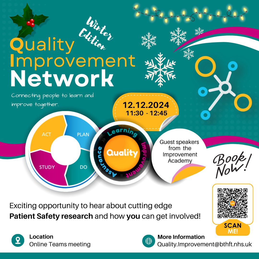 BTHFT Quality Improvement Team (@qibradford1) on Twitter photo 🌟We would like to invite our <a href="/BTHFT/">Bradford Teaching Hospitals NHS FT</a> colleagues to join us at our Winter QI Network on 12/12 at 11:30am. Hear about patient safety research going on here in Bradford and how you can get involved! Sign up here: tinyurl.com/4hv6m9bw ❄️❄️❄️ 🌟We would like to invite our <a href="/BTHFT/">Bradford Teaching Hospitals NHS FT</a> colleagues to join us at our Winter QI Network on 12/12 at 11:30am. Hear about patient safety research going on here in Bradford and how you can get involved! Sign up here: tinyurl.com/4hv6m9bw ❄️❄️❄️