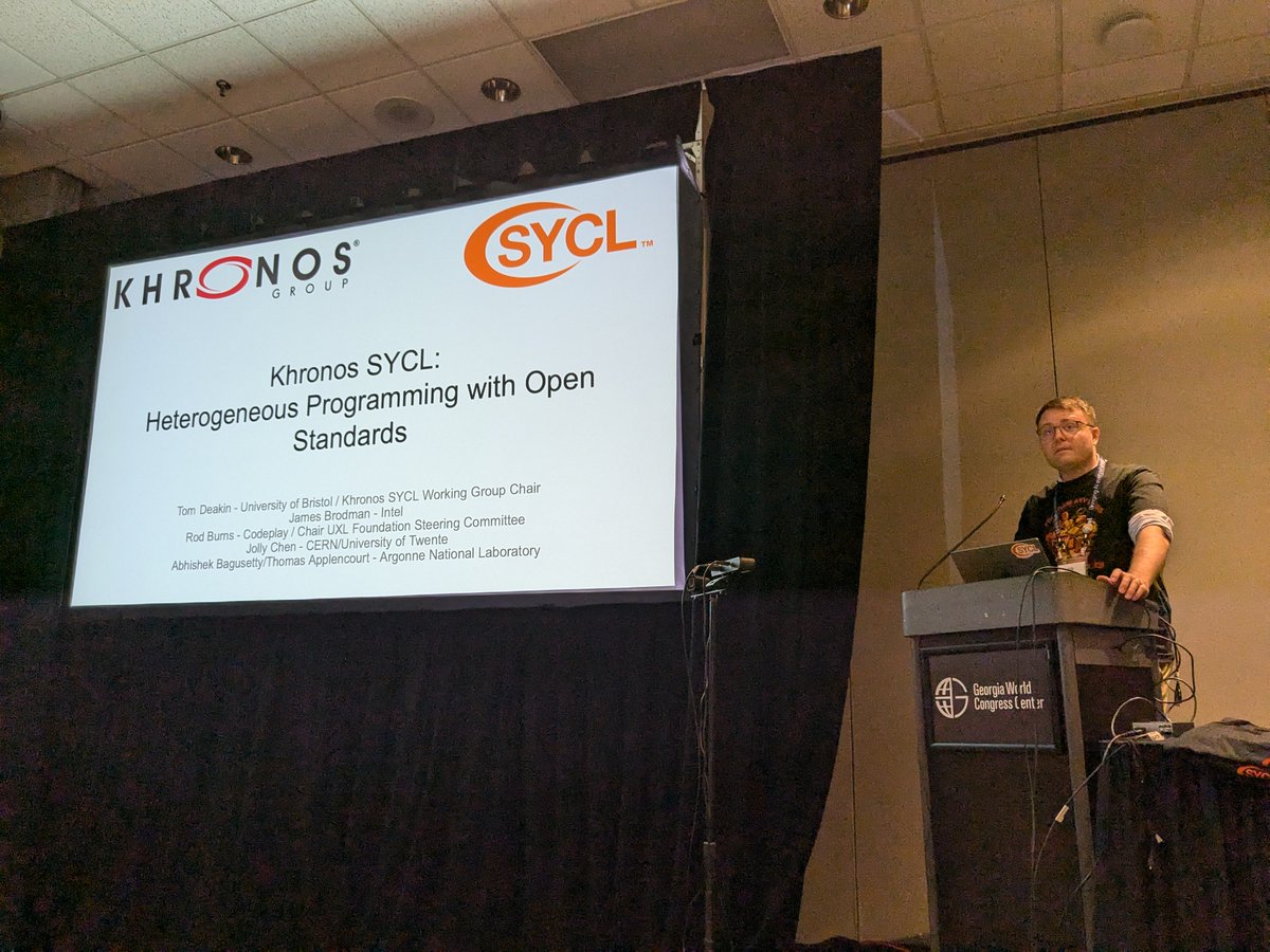 codeplaysoft's tweet image. Busy start to #SC24 for us - we've really enjoyed collaborating with colleagues across the industry on #SYCL and open standards, such as @intel @CERN and @argonne
Innovation on diverse hardware needs standardised, vendor-neutral and open code!