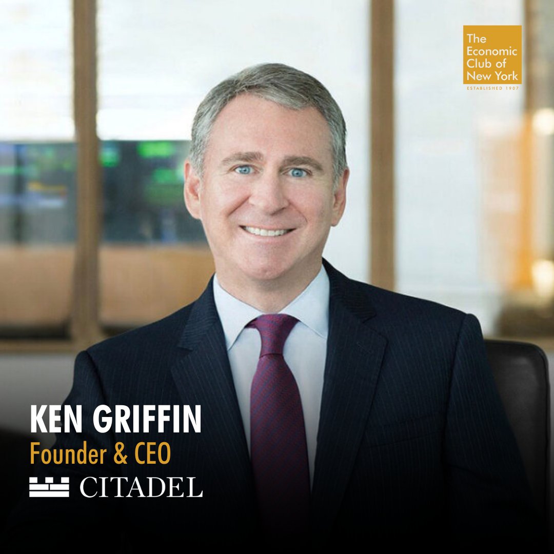 We are honored to welcome Ken Griffin, Founder & CEO of @Citadel, to the  Club for a Signature Luncheon tomorrow! In a conversation moderated by  @sonalibasak, Anchor & Global Finance Correspondent at @