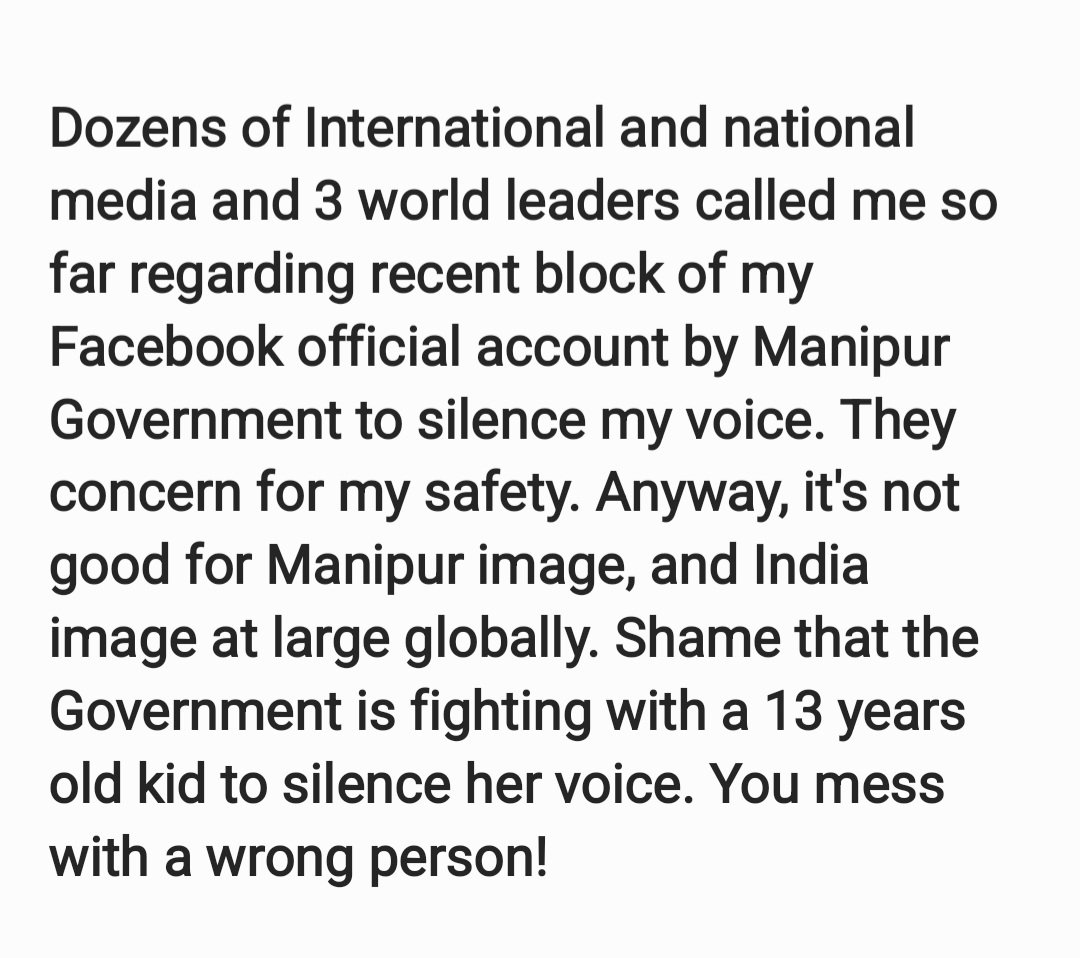 LicypriyaK's tweet photo. You mess with a wrong guy! 

Unrestrict my Facebook Account immediately! Sharing a screenshot of a news published in Indian Express is not a crime. https://t.co/HNkrR0eDpp