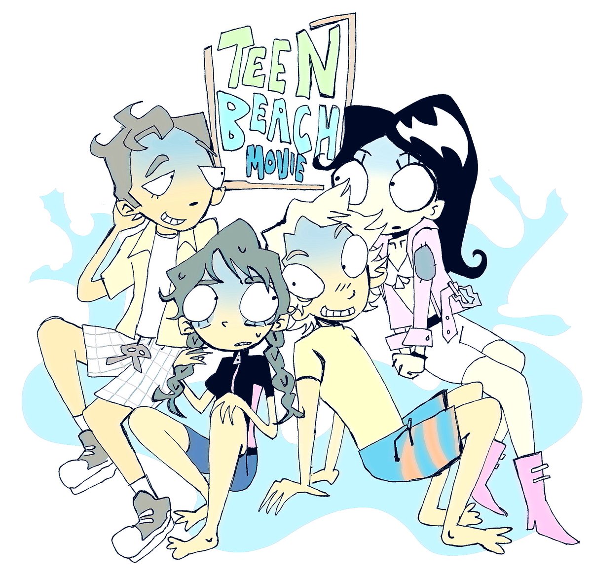 legobatjokesfan's tweet photo. my extremely earnest teen beach movie fanart https://t.co/sMlOBLO8Y5
