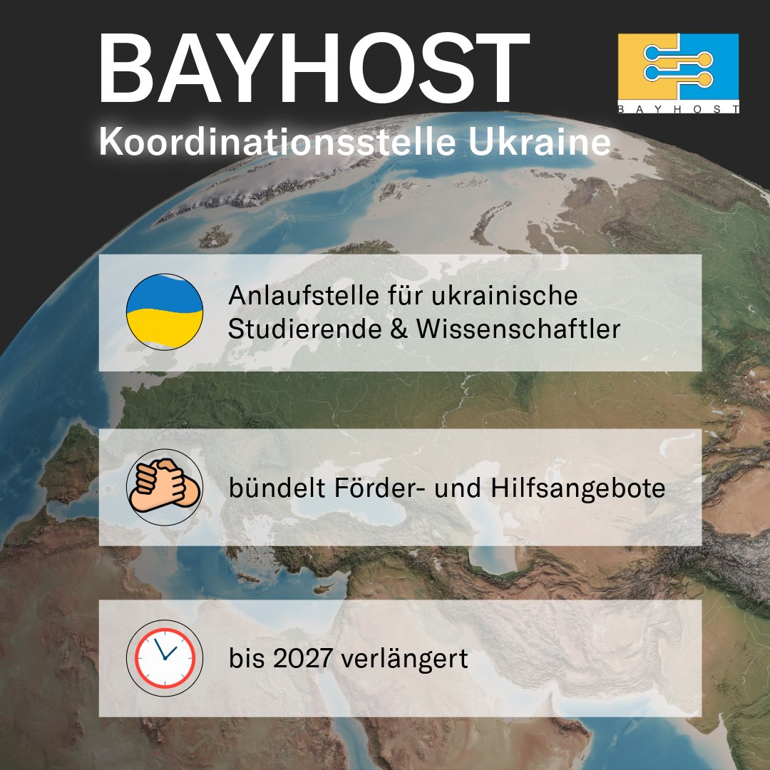 Wissenschafts- und Kunstministerium Bayern (@stmwk_bayern) on Twitter photo Seit 1.000 Tagen herrscht #Krieg in der #Ukraine. #Bayern hilft geflüchteten ukrainischen #Forschenden und #Studierenden mit der #Koordinationsstelle Ukraine des Bayerischen Hochschulzentrums für Mittel-, Ost- und Südosteuropa (#BAYHOST). <a href="/uni_regensburg/">Universität Regensburg</a> Seit 1.000 Tagen herrscht #Krieg in der #Ukraine. #Bayern hilft geflüchteten ukrainischen #Forschenden und #Studierenden mit der #Koordinationsstelle Ukraine des Bayerischen Hochschulzentrums für Mittel-, Ost- und Südosteuropa (#BAYHOST). <a href="/uni_regensburg/">Universität Regensburg</a>