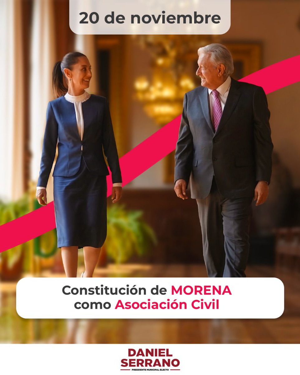 📌 El 20 de noviembre de 2012 marca el inicio de un movimiento comprometido con el cambio verdadero. <a href="/PartidoMorenaMx/">Morena</a>, nace como Asociación Civil, sentando las bases para la transformación de México desde la justicia social y la participación ciudadana. 🇲🇽✨
