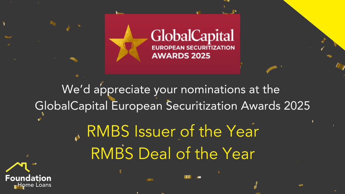 🎉 We'd really appreciate your support in recognising our securitisation achievements during 2024, by nominating us for the RMBS Issuer of the Year and RMBS Deal of the Year awards at the GlobalCapital European Securitization Awards 2025 🌟

Vote Here - lnkd.in/eBjr4Uek