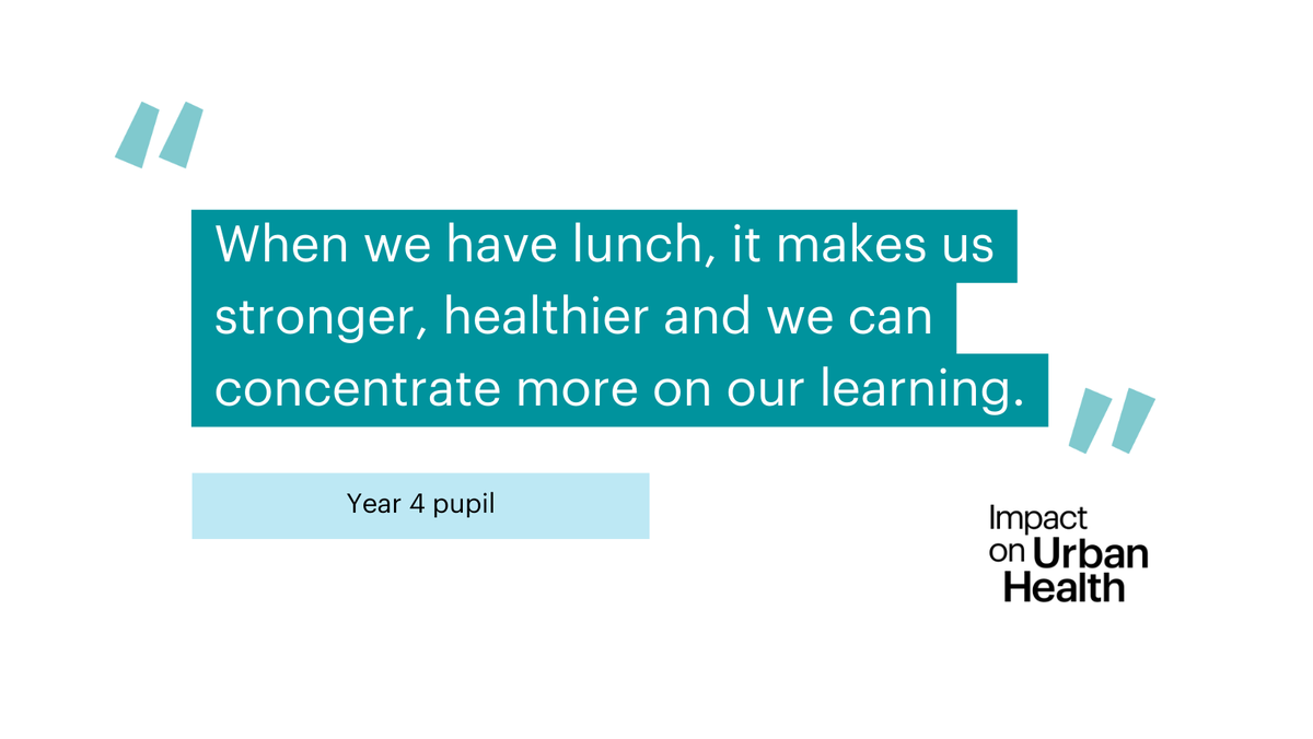 Every child should have the opportunity to eat well &amp; thrive, no matter where they live🍍

More Than a Meal, our evaluation of the 1st year of London’s primary #freeschoolmeals policy shows a positive impact on children's health, wellbeing &amp; school life 👉 urbanhealth.org.uk/insights/repor…