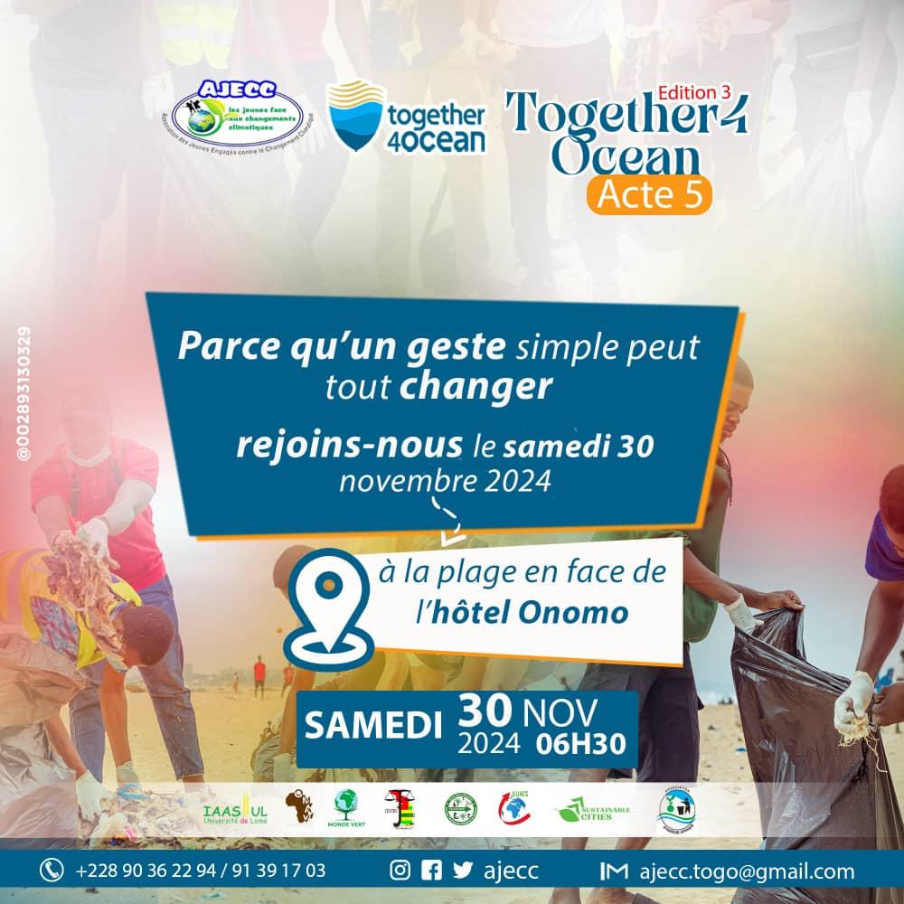 AbdouKamat24575's tweet image. 🌍Ensbl pr un océan +propre!🌊Un geste peut avoir un grand impact.Rejoignez-nous pr l&apos;édition3,acte5de Together4Ocean🌊✨.Participez à cette grde action de nettoyage pr protéger notre environnement et préserver nos océans.#Together4Ocean #Environnement #ActionClimatique #AJECC