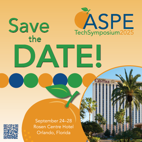 Are you sad that #2024ASPEconv has come and gone? Never fear! ASPE staff is already hard at work on our next national event, #2025ASPEtech, which will be held September 24-28 in Orlando. To learn more about the event and sponsorship opportunities, visit aspe.org/2025-aspe-tech….