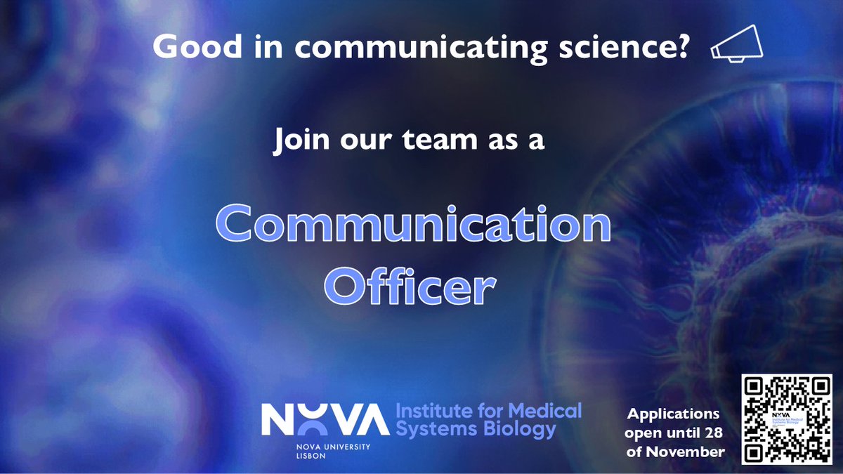 WE ARE RECRUITING! 📣 
JOIN US!
nimsb.unl.pt/join-us/
