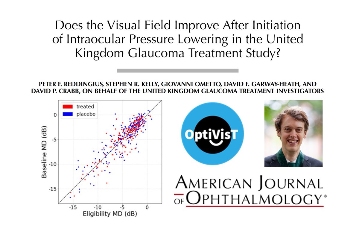⏰ No quick fix. 
Vision in glaucoma wont get "better" short-term, but pressure-lowering treatment protects it long-term.🛣️
Careful data analysis by our Peter Reddingius <a href="/g_ometto/">Giovanni Ometto</a> et al <a href="/AJOphthalmology/">American Journal of Ophthalmology</a>  <a href="/MSCActions/">Marie Skłodowska-Curie Actions</a> <a href="/optivist1/">OptiVisT</a> 
ajo.com/article/S0002-…