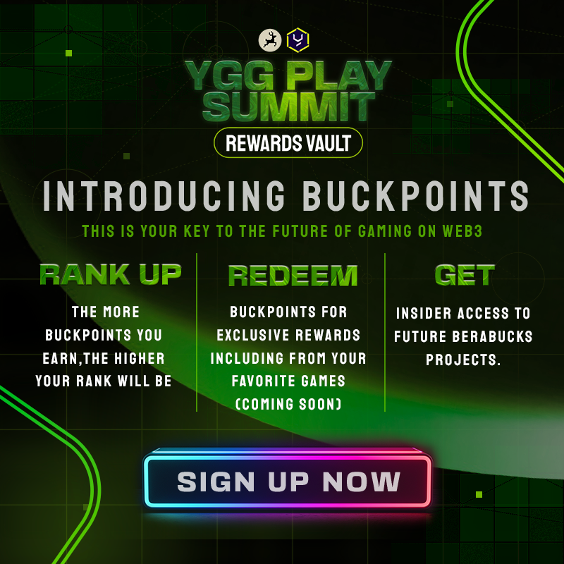 BeraBucks's tweet image. TIME TO EARN REWARDS BUCKHEADS. 🦌

Introducing Buck Points. The best way to earn rewards for what you do best already.

🎮 Grind games
👀 Watch low iq content
💬 Be a reply guy
🤝 Support the best projects
➕ Many m00re tings

Get ready for the #YGGPlaySummit today and SIGN-UP…